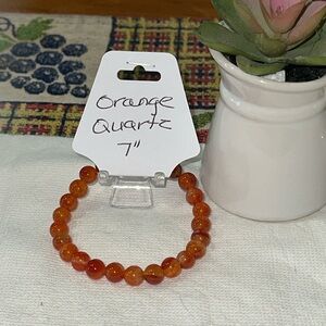 Beautiful Hand Crafted Orange Quartz Stretch Bracelet